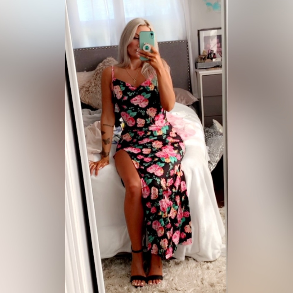 Floral Black Maxi Dress